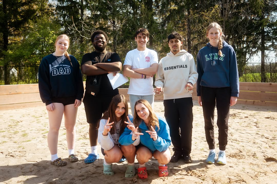 Teenage campers hanging out at Forest Cliff